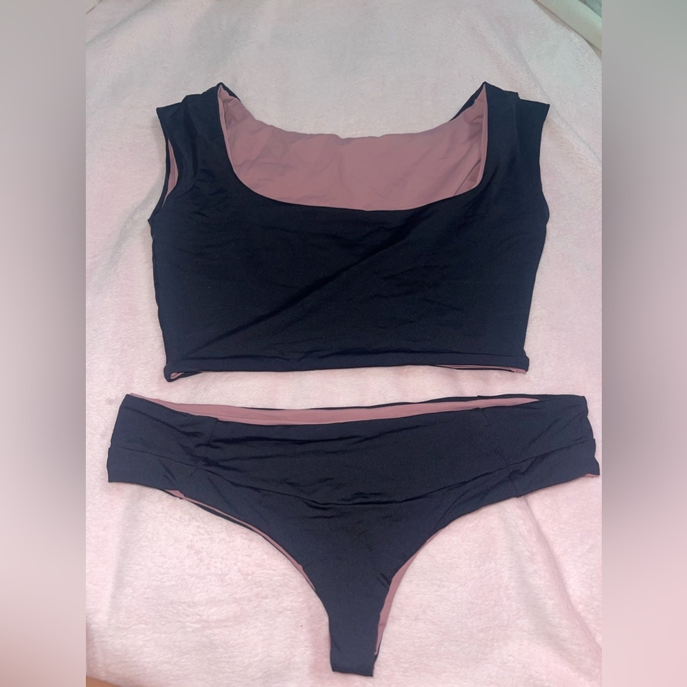 L*Space Swim Prism Top and Bottom Color Black Size Small NWT